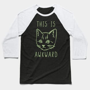 Sage Awkward Cat Baseball T-Shirt